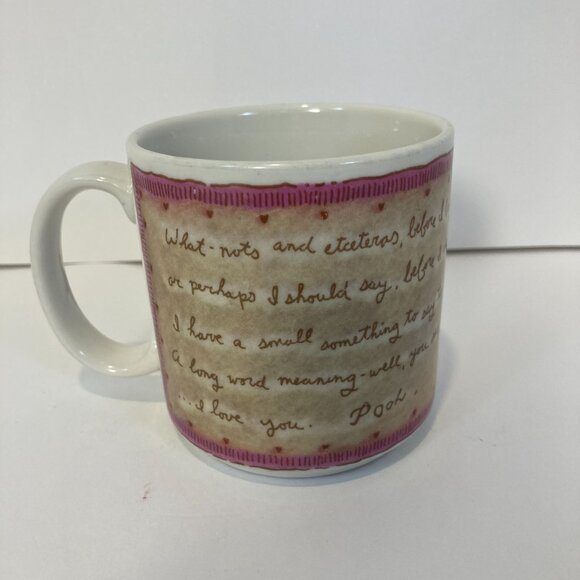 Disney Classic Winnie the Pooh Mug Valentines Note Letter I Love You - Picture 5 of 7
